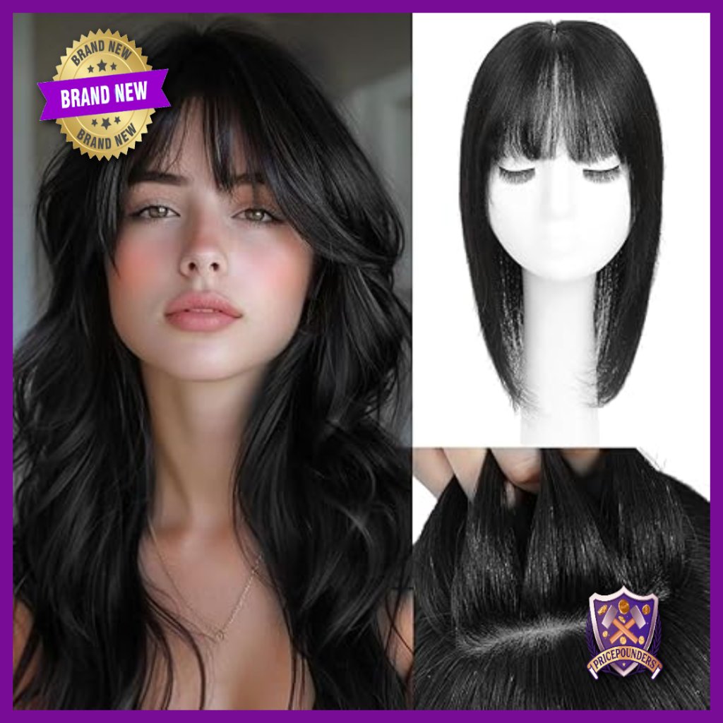 12 Inch Human Hair Topper With Bangs 8x8 Inch Base For Thinning Hair